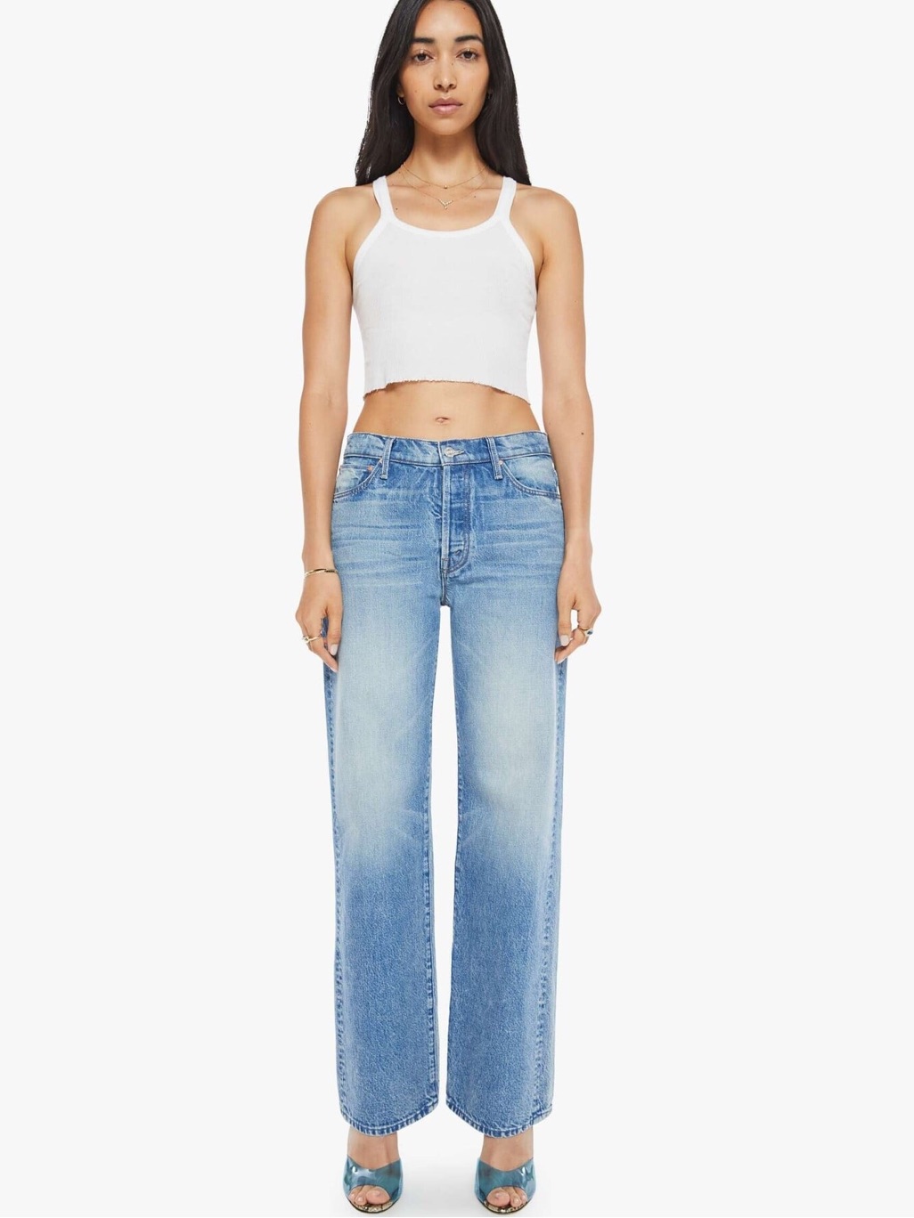 Mother Superior Dodger Button Sneak - Wipeout Relaxed Straight Leg Jeans Size 28